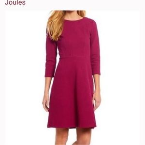Joules Women's Midi Dress in Rich Pink